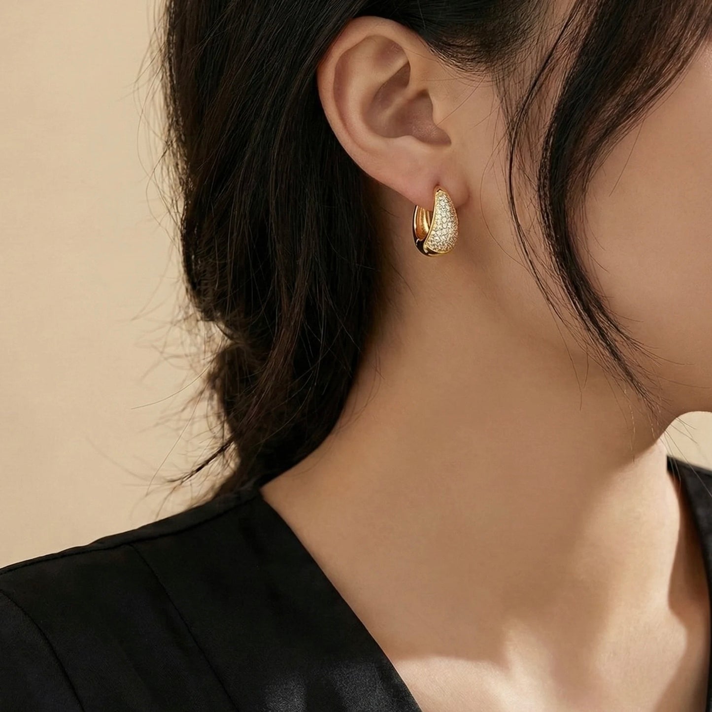 18KT Gold Plated Spark Halo Hoops
