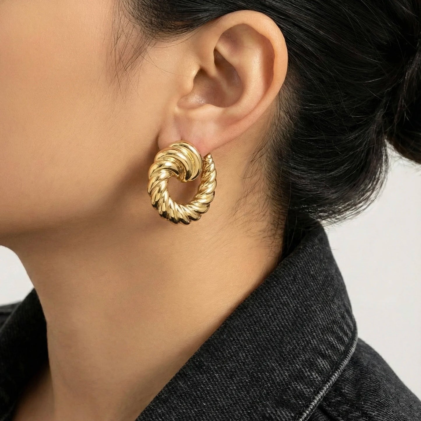 18KT Gold Plated Twisted Luxe Earrings
