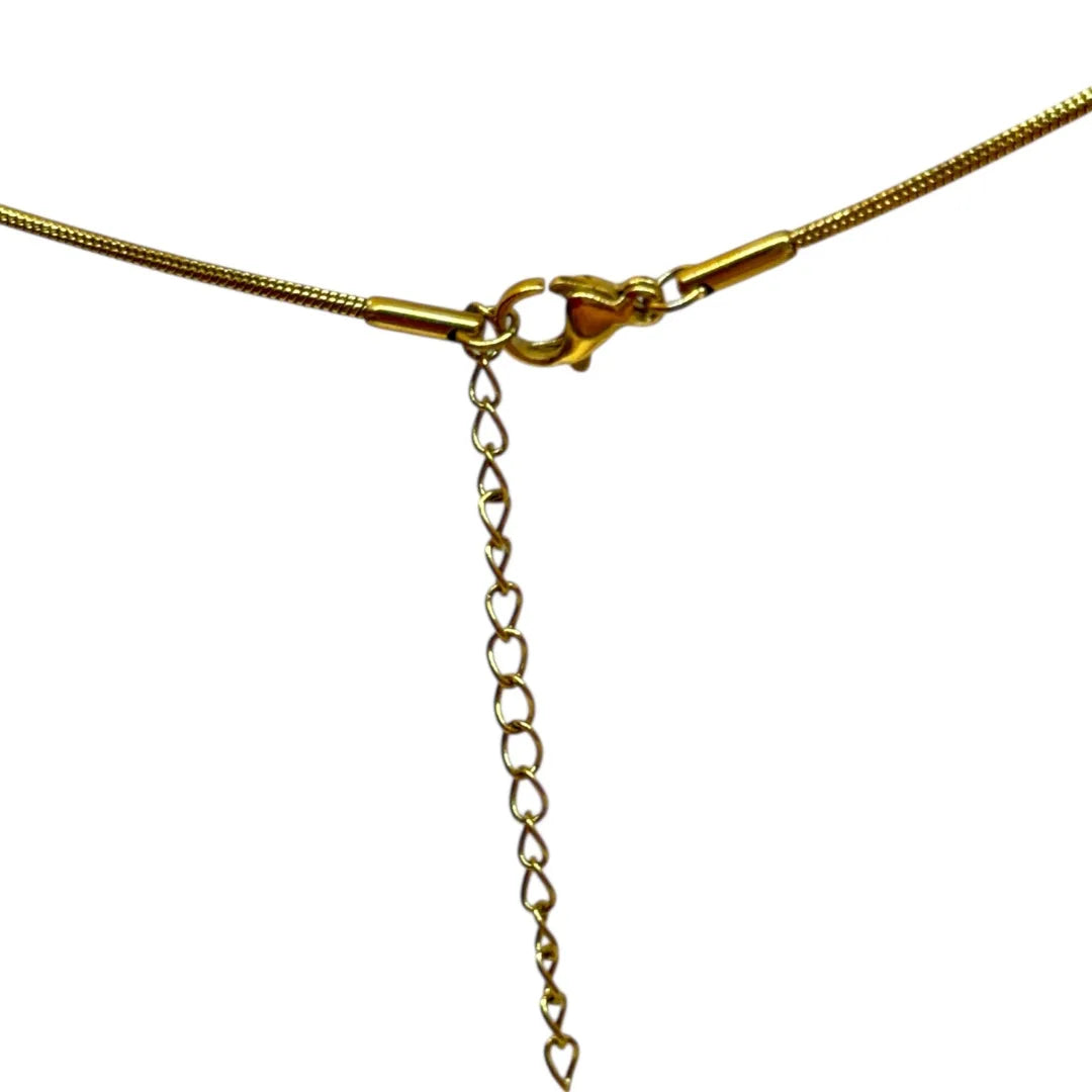 18KT Gold Plated Dainty Pearl Petal Pendant Necklace