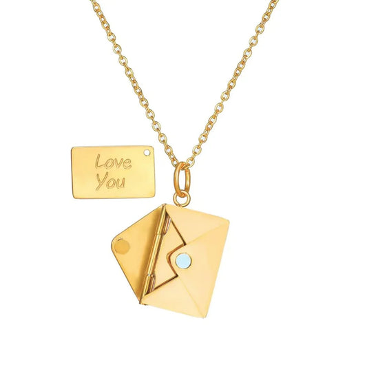18KT Gold Plated Love Letter Envelope Pendant
