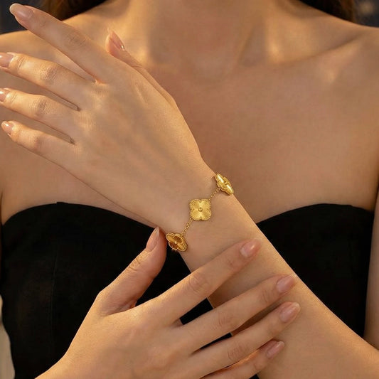 18KT Gold Plated Vintage Clover Bracelet
