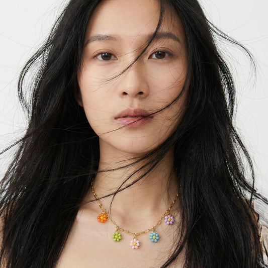 18Kt Gold Plated Summer Bloom Charm Necklace