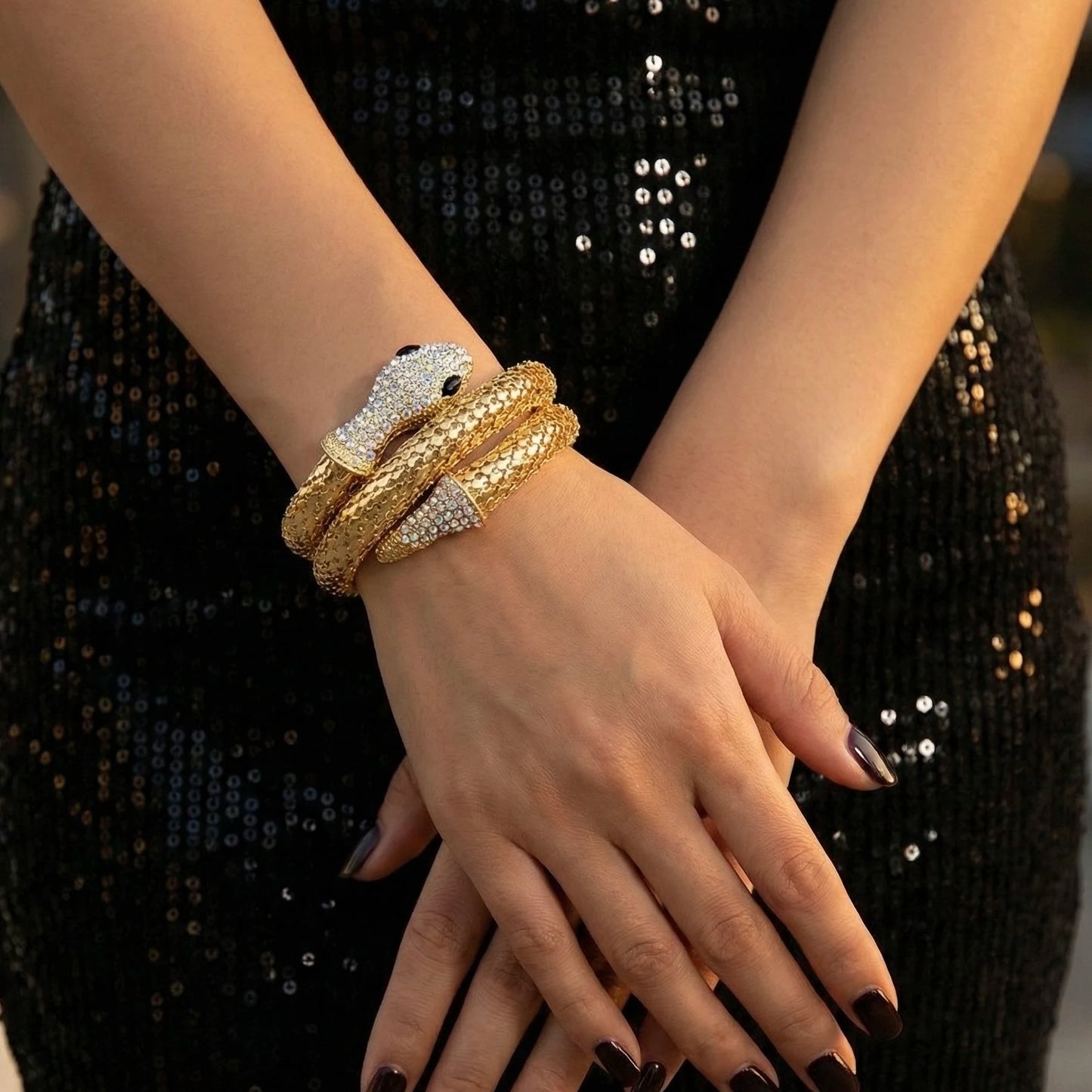 Crystal Serpent Wrap Bracelet