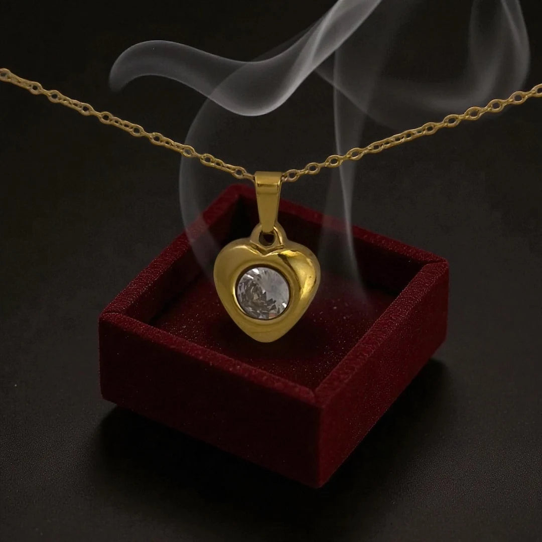 Luxe Solitaire Heart Pendant