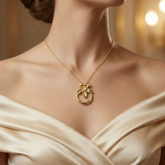 18KT Gold Plated Daisy Drop Necklace