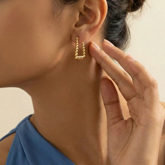 18KT Gold Plated Wavy Chic Hoops