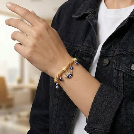 Luxe Evil Eye Crown Bracelet