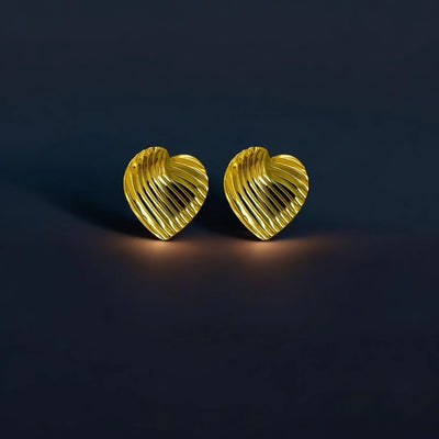 18K Gold Plated Anti-Tarnish Heart Studs
