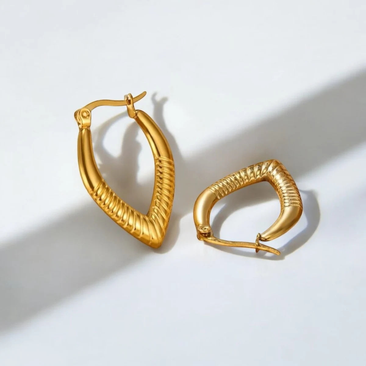18KT Gold Plated V-Hoop Earrings