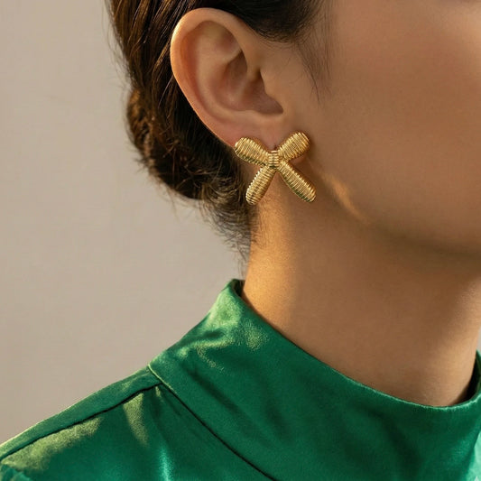 18KT Gold Plated Golden Knot Studs