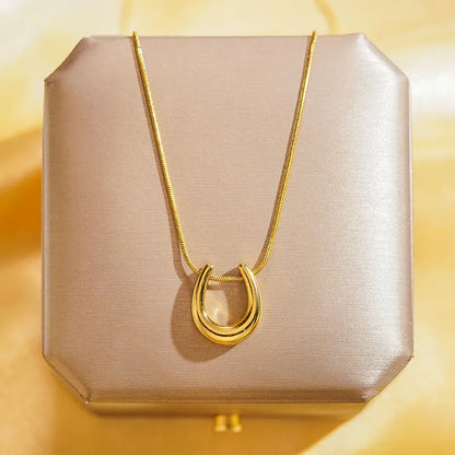 U-Shape Glow Chain Pendant Necklace