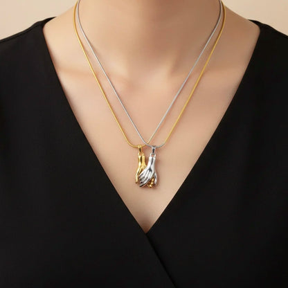 18KT Gold Plated Twin Angel Wings Necklace Pendant