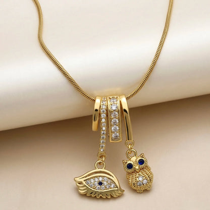 18Kt Gold Plated Protection Eye Charm Necklace