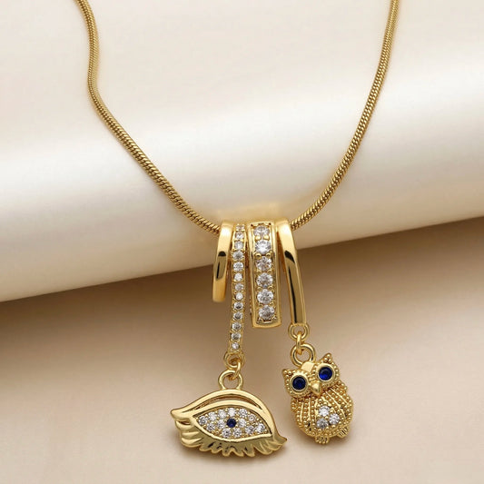 18Kt Gold Plated Protection Eye Charm Necklace