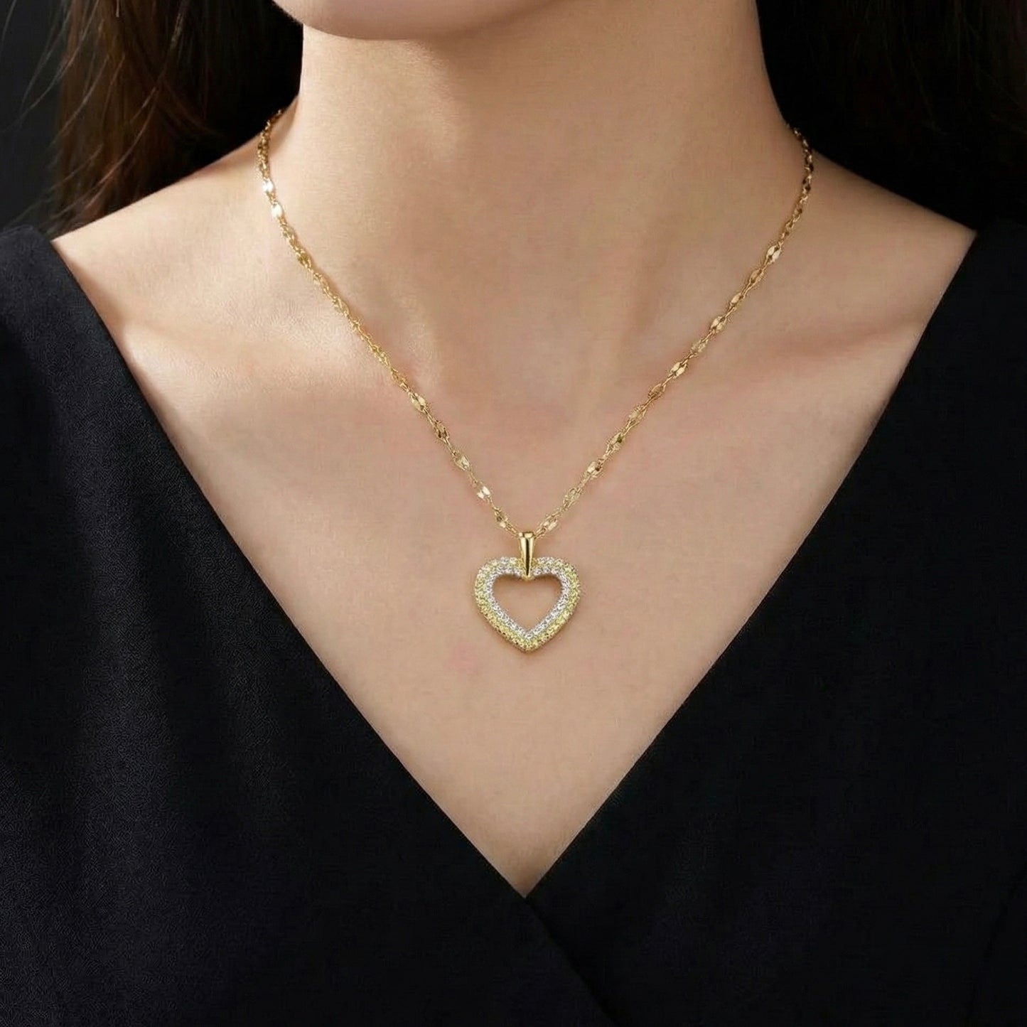 18KT Gold Plated Sparklecore Heart Necklace