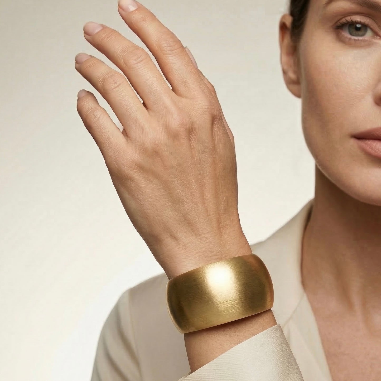 18KT Gold Plated Bold Matte Luxe Cuff