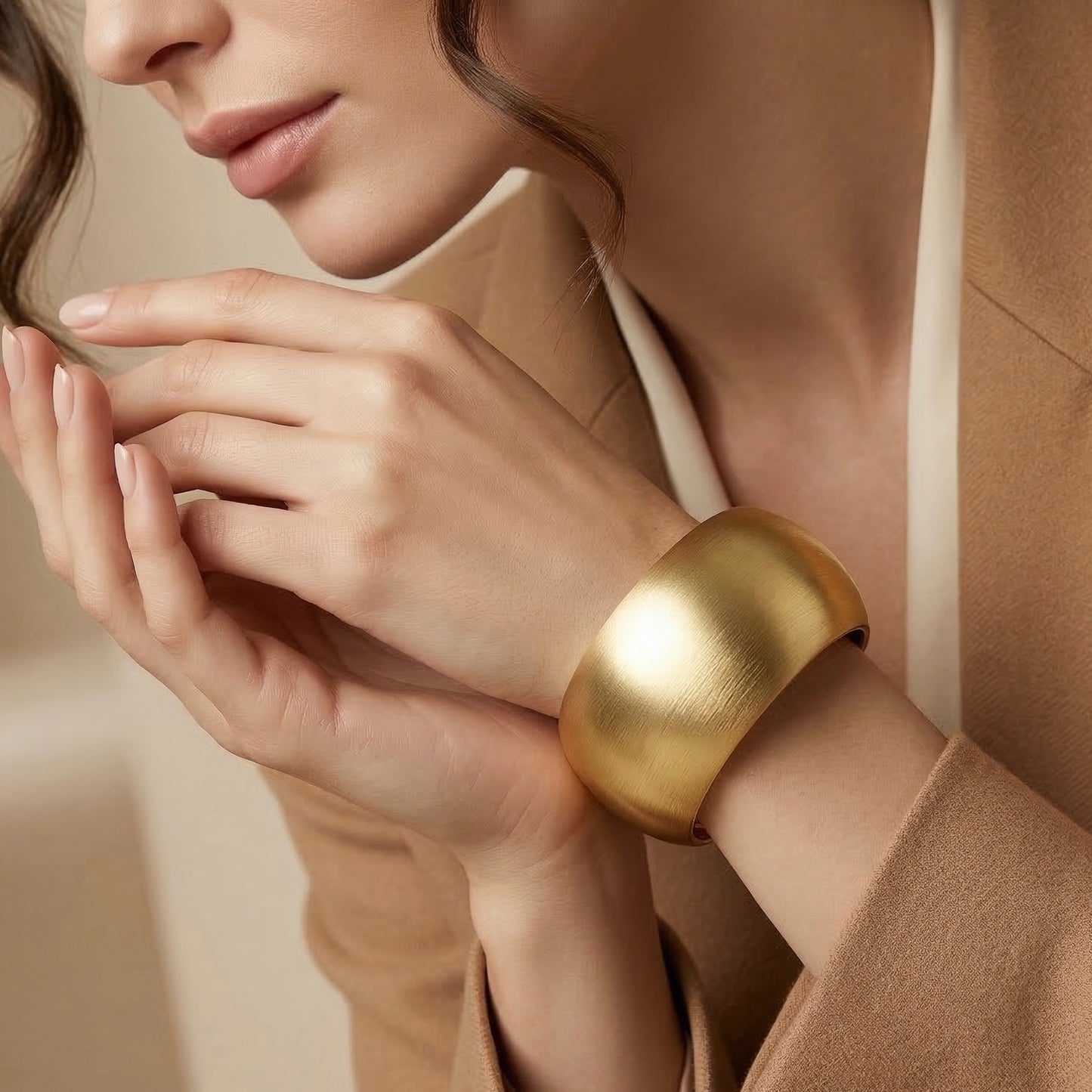 18KT Gold Plated Bold Matte Luxe Cuff