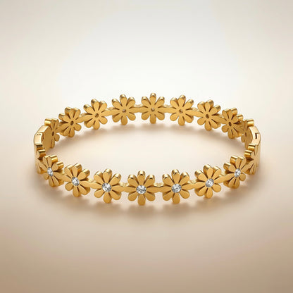 18KT Gold Plated Daisy Bloom Bracelet