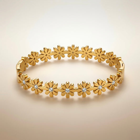 18KT Gold Plated Daisy Bloom Bracelet
