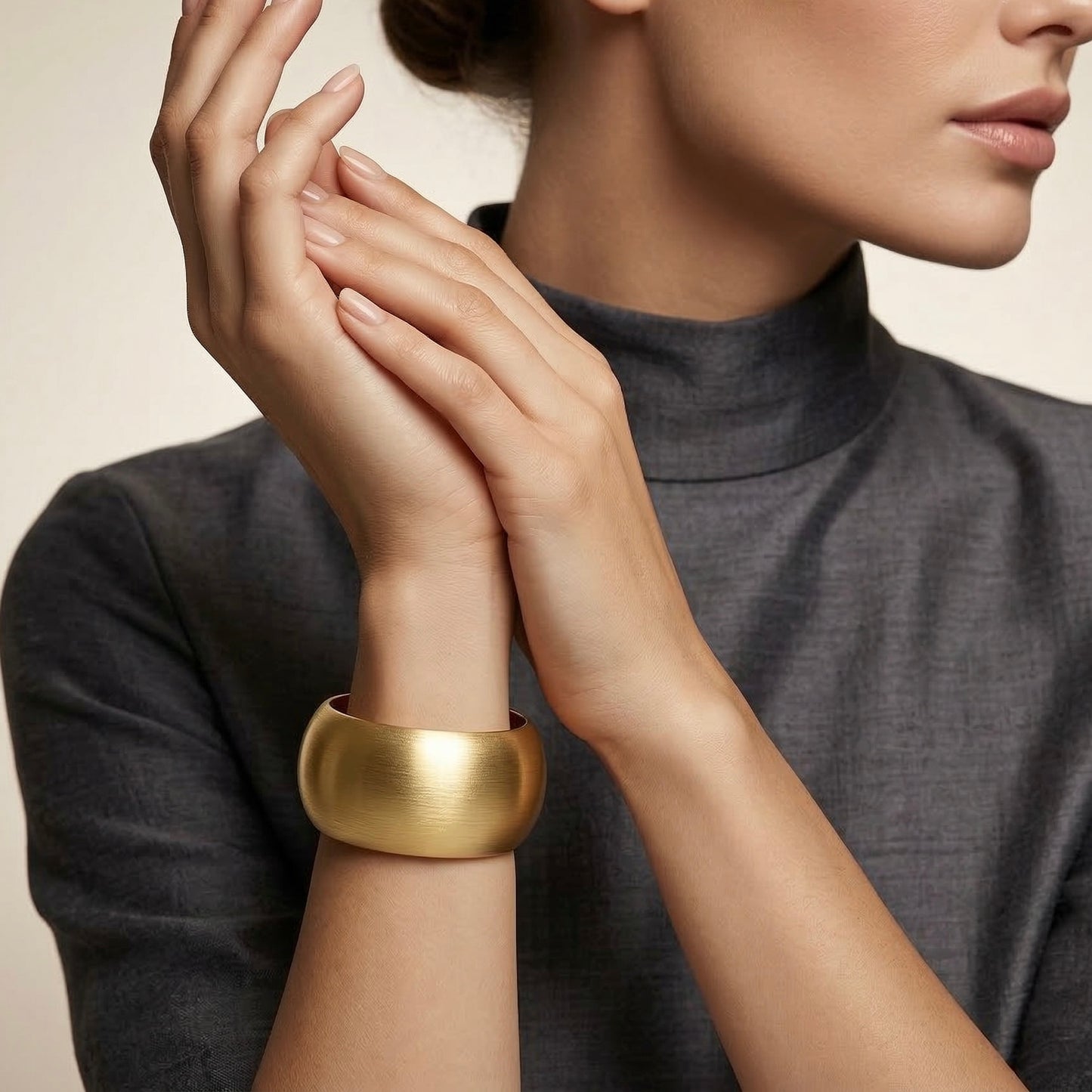 18KT Gold Plated Bold Matte Luxe Cuff