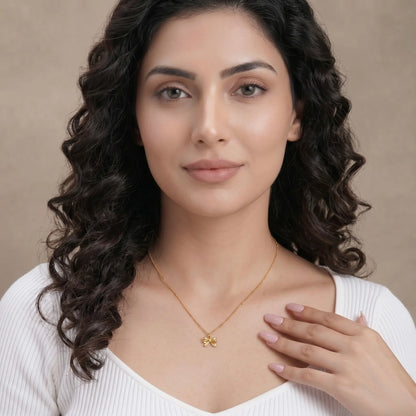 18Kt Gold Plated Cute Bow Chain Necklace