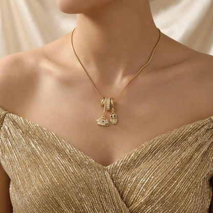 18Kt Gold Plated Protection Eye Charm Necklace