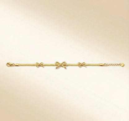 Luxe Bow Charm Chain Bracelet