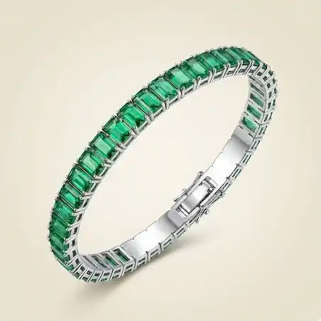 Classic Green Tennis Bracelet with Zircon Stones