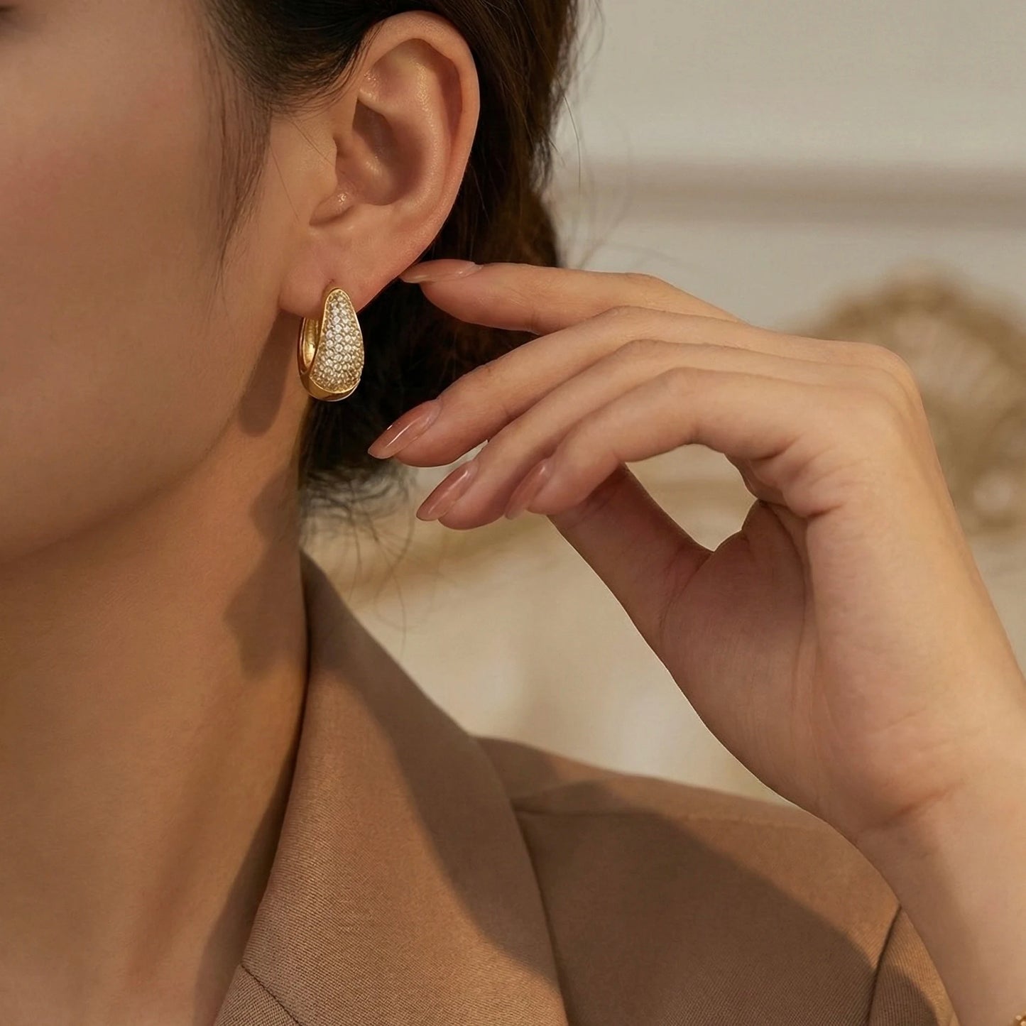 18KT Gold Plated Spark Halo Hoops