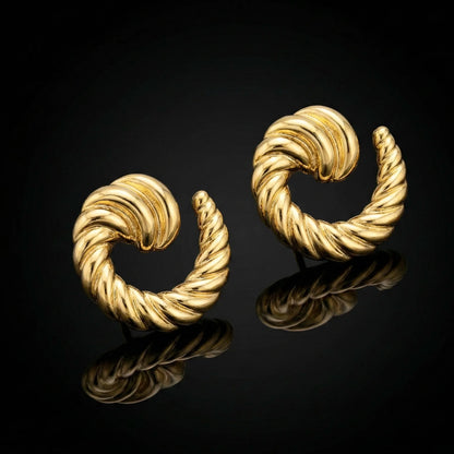 18KT Gold Plated Twisted Luxe Earrings