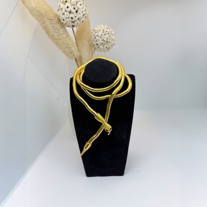 Golden Serpent Wrap Necklace