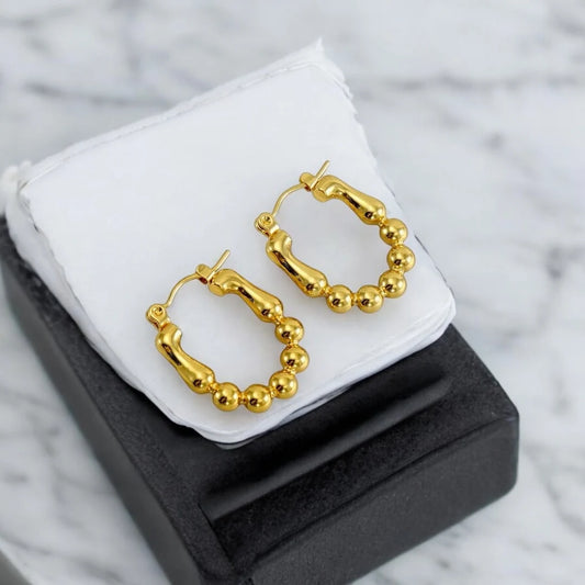Chunky Bead Hoops