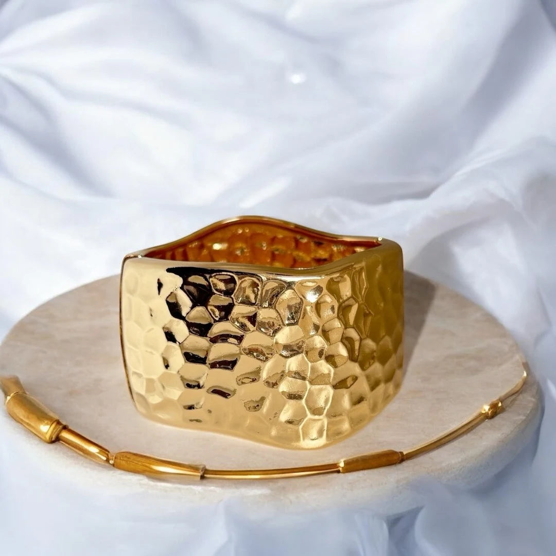 Wavy Hammer Luxe Bracelet Cuff