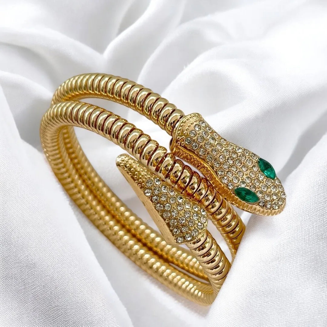 Emerald Eye Luxe Snake Bracelet