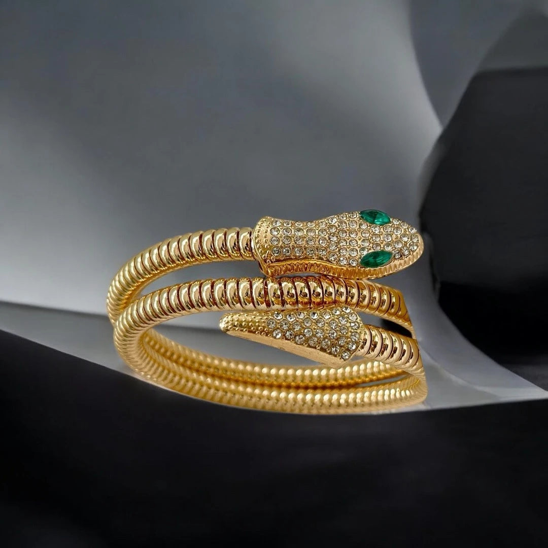 Emerald Eye Luxe Snake Bracelet