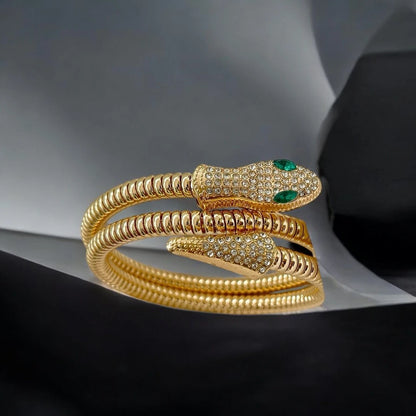 Emerald Eye Luxe Snake Bracelet