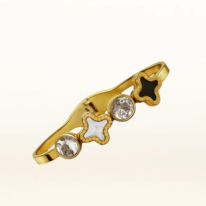 Duo-Tone Clover Crystal Bracelet