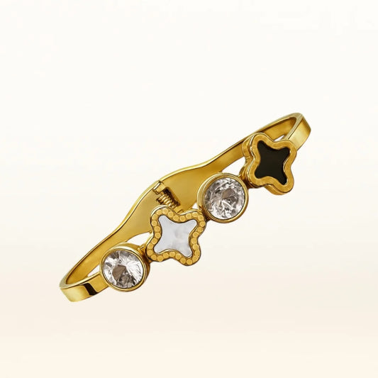 Duo-Tone Clover Crystal Bracelet