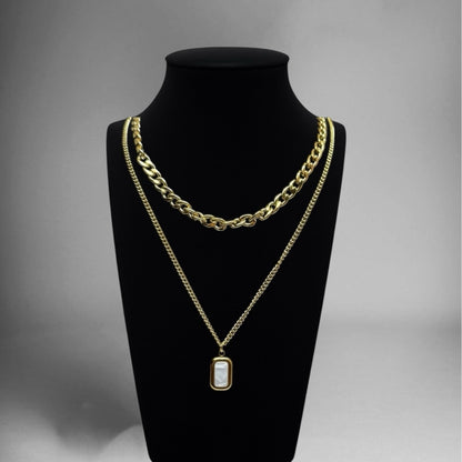 Luxe Layered White Stone Necklace