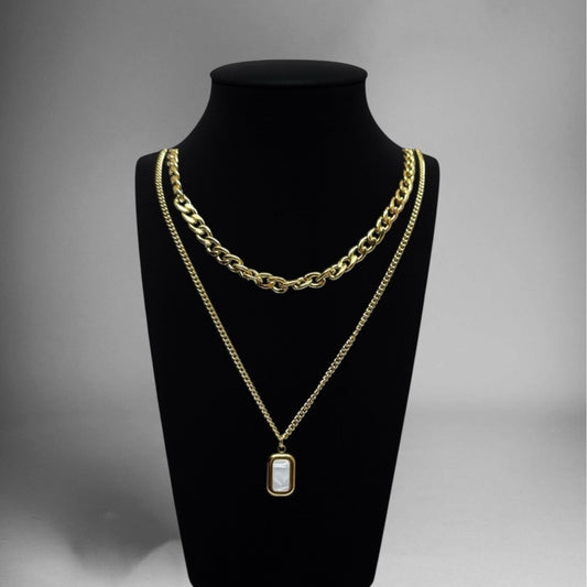 Luxe Layered White Stone Necklace