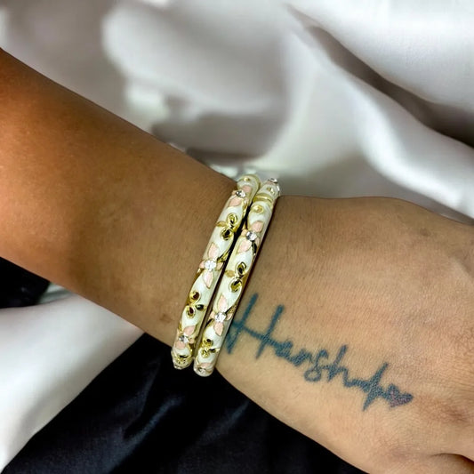 Blush Bloom Meenakari Bangles