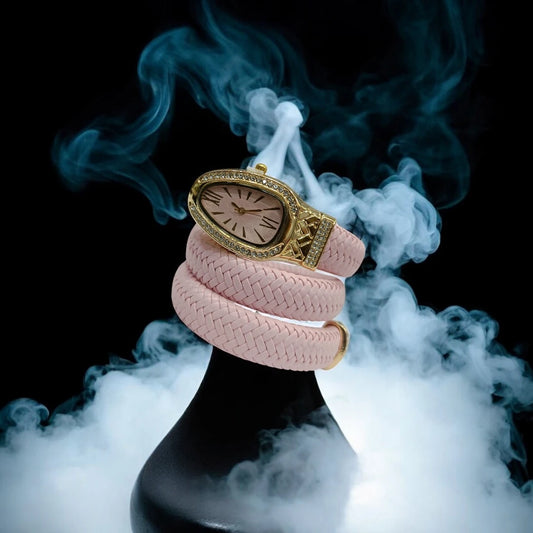 Serpent Luxe Wrap Watch – Pink & Gold Edition