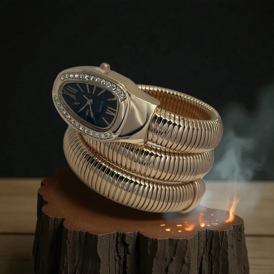Serpent Luxe Wrap Watch – Rose Gold Edition
