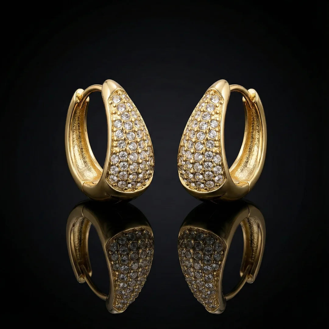 18KT Gold Plated Spark Halo Hoops
