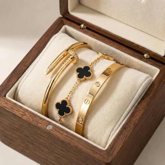 18KT Gold Plated Luxe 3-in-1 Glam Stack