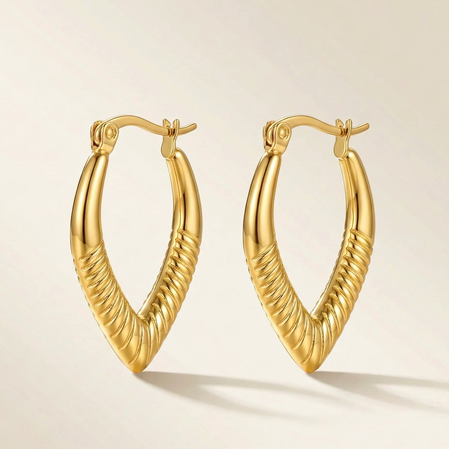 18KT Gold Plated V-Hoop Earrings
