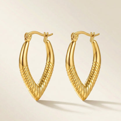 18KT Gold Plated V-Hoop Earrings