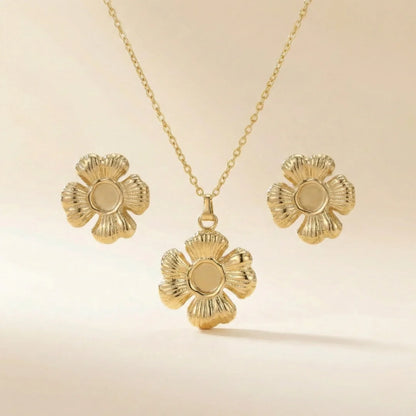 18KT Gold Plated Flora Matching Set