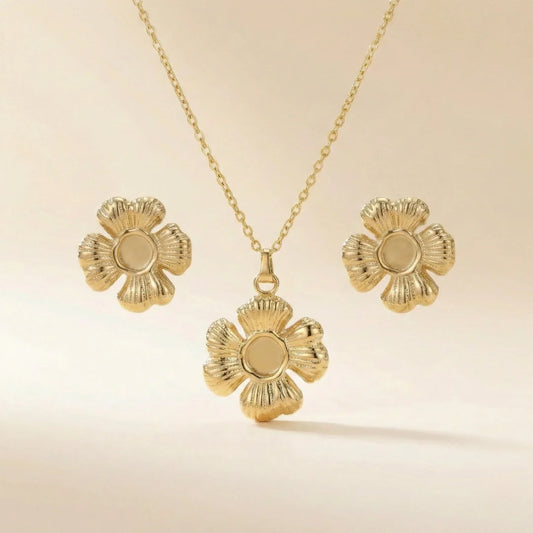 18KT Gold Plated Flora Matching Set