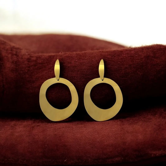 Abstract Gold Hoop Earrings